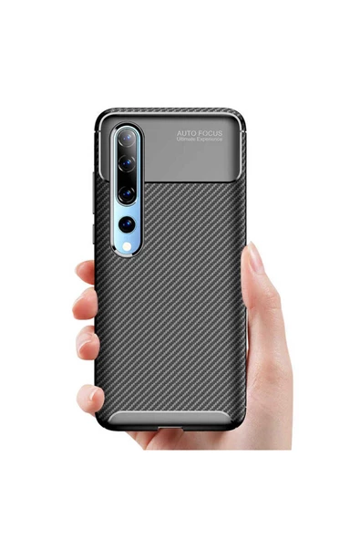 CEPCASE    Xiaomi Mi 10 Kılıf Karbon Fiber Tasarım Ultra Slim Lüx Görünüm Silikon Kapak - Resim 4