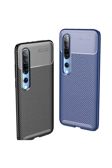 CEPCASE    Xiaomi Mi 10 Kılıf Karbon Fiber Tasarım Ultra Slim Lüx Görünüm Silikon Kapak - Resim 3