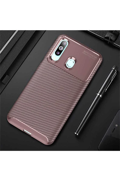CEPCASE    Samsung Galaxy A20S Kılıf Karbon Fiber Tasarım Ultra Slim Lüx Görünüm Silikon Kapak ürün görseli