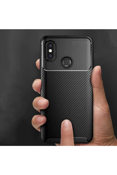 CEPCASE    Xiaomi Redmi Note 6 Pro Kılıf Karbon Fiber Tasarım Ultra Slim Lüx Görünüm Silikon Kapak - Resim 3