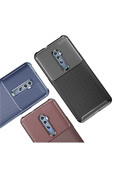 CEPCASE    Oppo Reno 10X Zoom Kılıf Karbon Fiber Tasarım Ultra Slim Lüx Görünüm Silikon Kapak - Resim 4