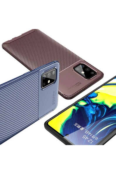 CEPCASE    Samsung Galaxy M31S Kılıf Karbon Fiber Tasarım Ultra Slim Lüx Görünüm Silikon Kapak - Resim 5
