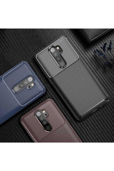 CEPCASE Xiaomi Redmi Note 8 Pro Kılıf Karbon Fiber Tasarım Ultra Slim Lüx Görünüm Silikon Kapak - 4