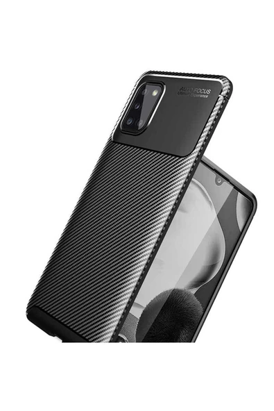 CEPCASE    Samsung Galaxy A31 Kılıf Karbon Fiber Tasarım Ultra Slim Lüx Görünüm Silikon Kapak - Resim 3