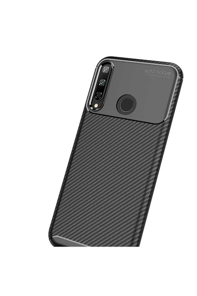 CEPCASE    Huawei P40 Lite E Kılıf Karbon Fiber Tasarım Ultra Slim Lüx Görünüm Silikon Kapak - 3