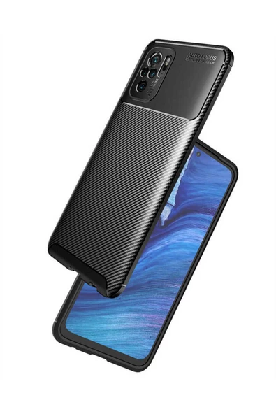 CEPCASE    Xiaomi Redmi Note 10 Kılıf Karbon Fiber Tasarım Ultra Slim Lüx Görünüm Silikon Kapak - Resim 3