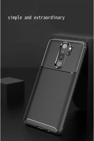 CEPCASE Xiaomi Redmi Note 8 Pro Kılıf Karbon Fiber Tasarım Ultra Slim Lüx Görünüm Silikon Kapak - 3