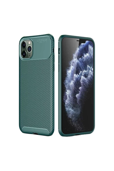 CEPCASE    Apple iPhone 11 Pro Max Kılıf Karbon Fiber Tasarım Ultra Slim Lüx Görünüm Silikon Kapak - 1