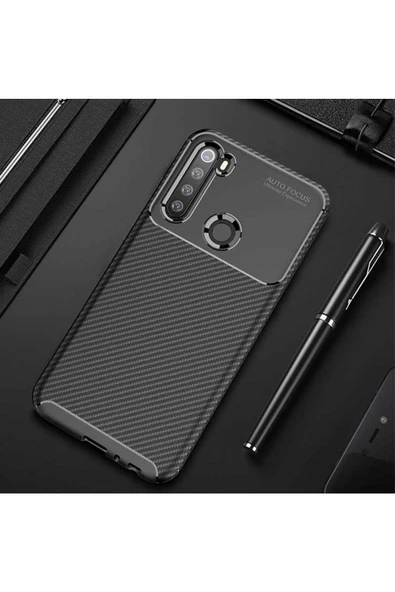 CEPCASE    Xiaomi Redmi Note 8 Kılıf Karbon Fiber Tasarım Ultra Slim Lüx Görünüm Silikon Kapak