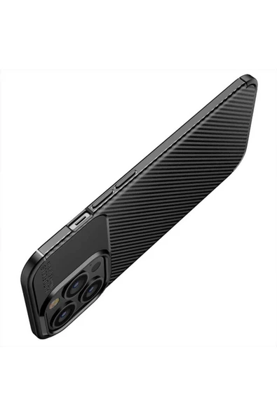 CEPCASE    Apple iPhone 13 Pro Kılıf Karbon Fiber Tasarım Ultra Slim Lüx Görünüm Silikon Kapak - Resim 3