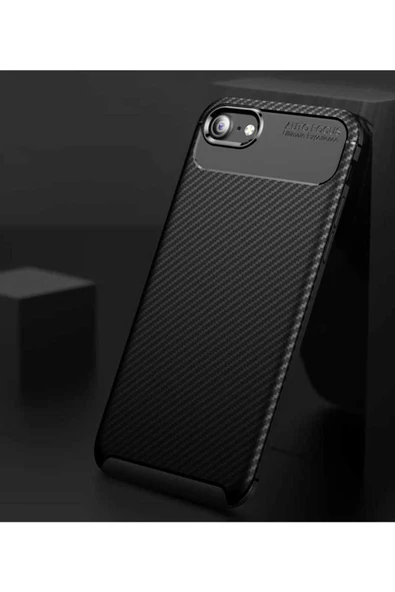 CEPCASE    Apple iPhone SE 2022 Kılıf Karbon Fiber Tasarım Ultra Slim Lüx Görünüm Silikon Kapak - Resim 3
