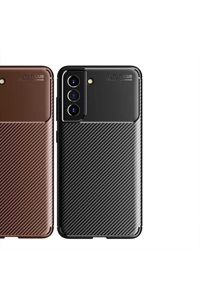 CEPCASE    Samsung Galaxy S21 FE Kılıf Karbon Fiber Tasarım Ultra Slim Lüx Görünüm Silikon Kapak - Resim 4