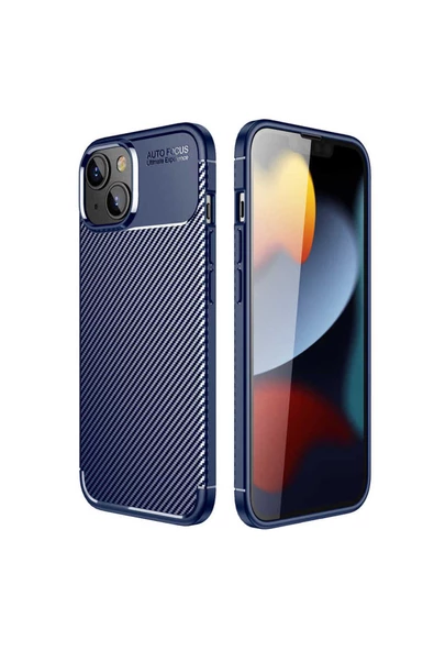 CEPCASE    Apple Iphone 14 Plus Kılıf Karbon Fiber Tasarım Ultra Slim Lüx Görünüm Silikon Kapak