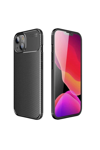 CEPCASE    Apple iPhone 13 Mini Kılıf Karbon Fiber Tasarım Ultra Slim Lüx Görünüm Silikon Kapak