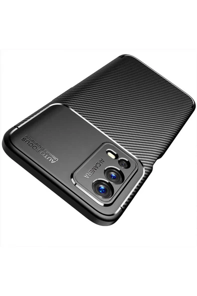 CEPCASE    Oppo A55 4G Kılıf Karbon Fiber Tasarım Ultra Slim Lüx Görünüm Silikon Kapak - Resim 3