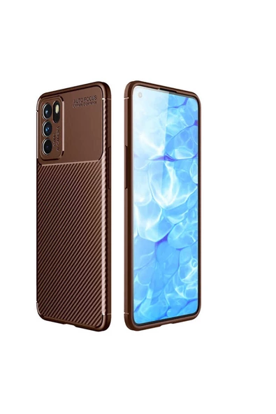 CEPCASE    Oppo Reno 6 4G Kılıf Karbon Fiber Tasarım Ultra Slim Lüx Görünüm Silikon Kapak - Resim 2