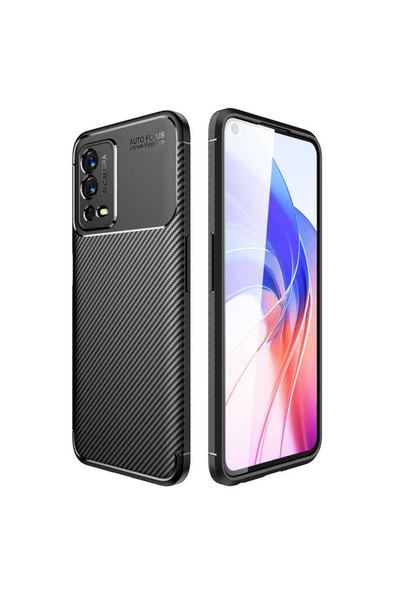 CEPCASE    Oppo A55 4G Kılıf Karbon Fiber Tasarım Ultra Slim Lüx Görünüm Silikon Kapak ürün görseli