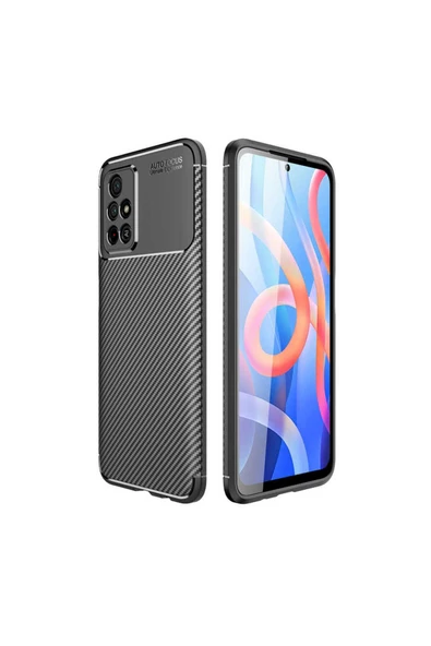 CEPCASE    Xiaomi Poco M4 Pro 5G Kılıf Karbon Fiber Tasarım Ultra Slim Lüx Görünüm Silikon Kapak - Resim 2