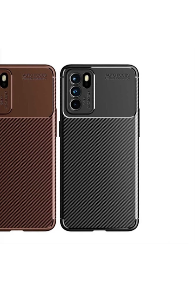 CEPCASE    Oppo Reno 6 4G Kılıf Karbon Fiber Tasarım Ultra Slim Lüx Görünüm Silikon Kapak - Resim 5