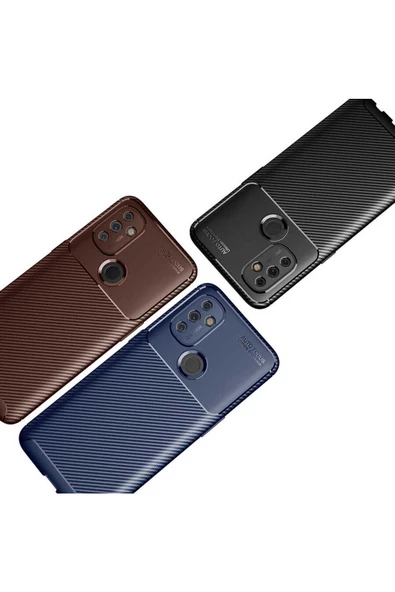 CEPCASE    One Plus Nord N100 Kılıf Karbon Fiber Tasarım Ultra Slim Lüx Görünüm Silikon Kapak - 6