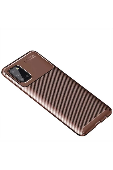 CEPCASE    Samsung Galaxy A31 Kılıf Karbon Fiber Tasarım Ultra Slim Lüx Görünüm Silikon Kapak