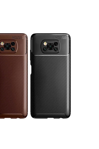 CEPCASE    Xiaomi Poco X3 Kılıf Karbon Fiber Tasarım Ultra Slim Lüx Görünüm Silikon Kapak - 4