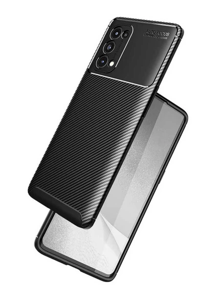 CEPCASE    Oppo Reno 5 Pro 5G Kılıf Karbon Fiber Tasarım Ultra Slim Lüx Görünüm Silikon Kapak - Resim 3
