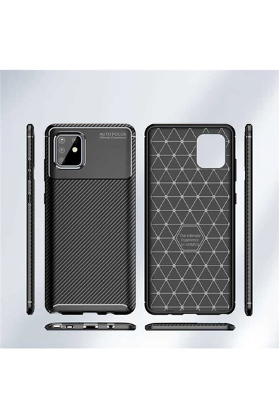 CEPCASE    Samsung Galaxy A81 (Note 10 Lite) Kılıf Karbon Fiber Tasarım Ultra Slim Lüx Görünüm Silikon Kapak - Resim 4