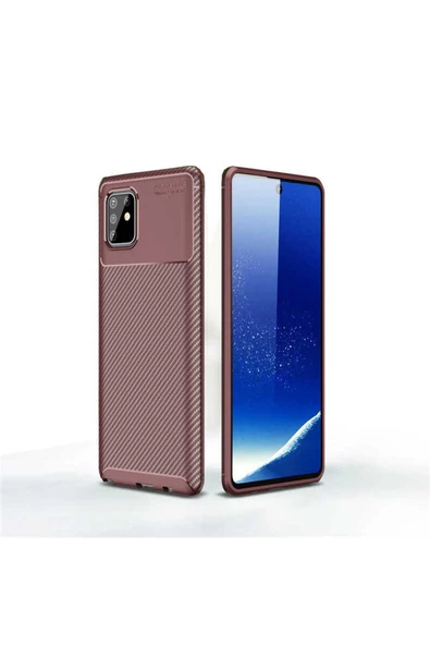 CEPCASE    Samsung Galaxy A81 (Note 10 Lite) Kılıf Karbon Fiber Tasarım Ultra Slim Lüx Görünüm Silikon Kapak ürün görseli