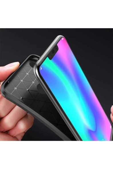 CEPCASE    Huawei Honor 8C Kılıf Karbon Fiber Tasarım Ultra Slim Lüx Görünüm Silikon Kapak - Resim 6