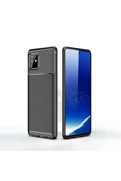CEPCASE    Samsung Galaxy A81 (Note 10 Lite) Kılıf Karbon Fiber Tasarım Ultra Slim Lüx Görünüm Silikon Kapak - Resim 2