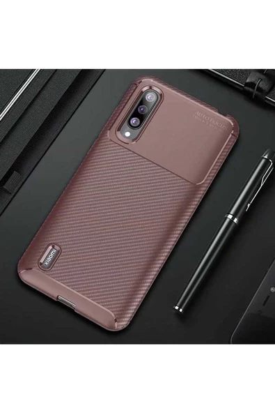 CEPCASE    Xiaomi Mi 9 Lite Kılıf Karbon Fiber Tasarım Ultra Slim Lüx Görünüm Silikon Kapak