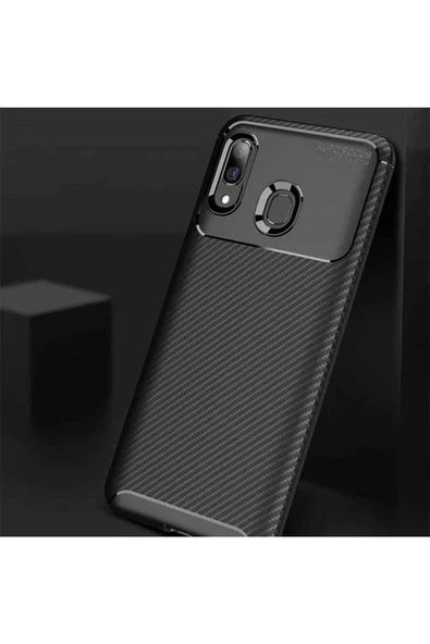 CEPCASE    Samsung Galaxy A10S Kılıf Karbon Fiber Tasarım Ultra Slim Lüx Görünüm Silikon Kapak - Resim 5