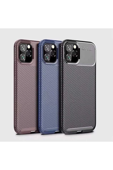 CEPCASE    Apple iPhone 11 Pro Max Kılıf Karbon Fiber Tasarım Ultra Slim Lüx Görünüm Silikon Kapak - 3