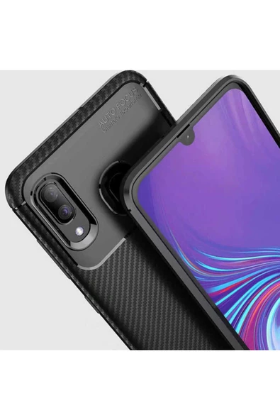 CEPCASE    Samsung Galaxy A20 Kılıf Karbon Fiber Tasarım Ultra Slim Lüx Görünüm Silikon Kapak - 3