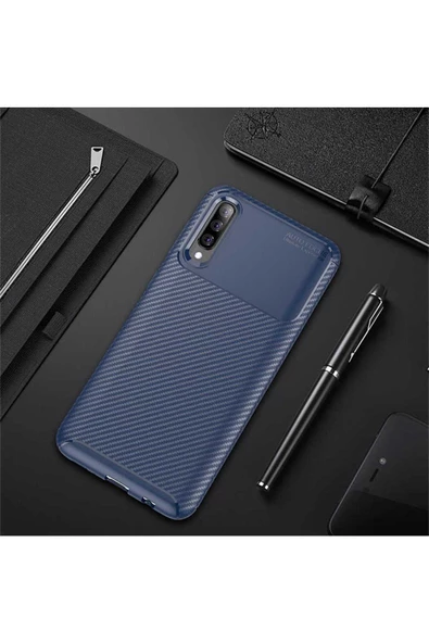 CEPCASE    Samsung Galaxy A70 Kılıf Karbon Fiber Tasarım Ultra Slim Lüx Görünüm Silikon Kapak ürün görseli