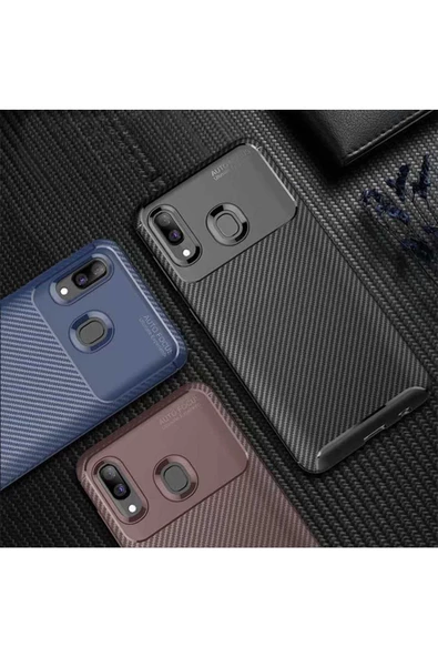 CEPCASE    Samsung Galaxy A10S Kılıf Karbon Fiber Tasarım Ultra Slim Lüx Görünüm Silikon Kapak - Resim 6