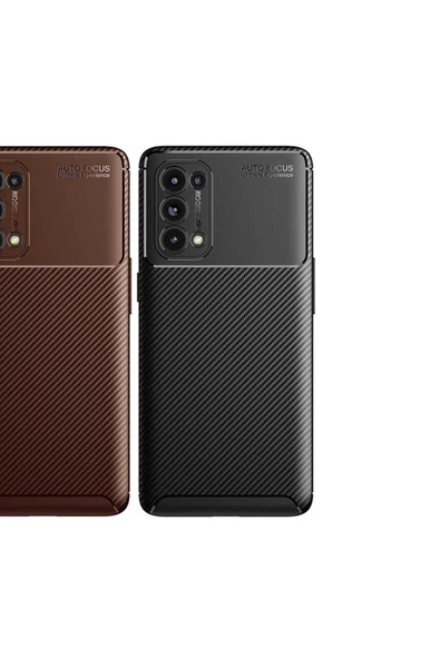 CEPCASE    Oppo Reno 5 5G Kılıf Karbon Fiber Tasarım Ultra Slim Lüx Görünüm Silikon Kapak - Resim 4