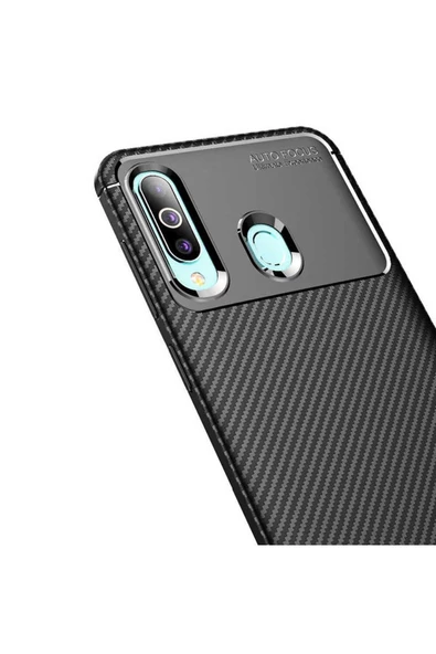CEPCASE    Samsung Galaxy A20S Kılıf Karbon Fiber Tasarım Ultra Slim Lüx Görünüm Silikon Kapak - Resim 6
