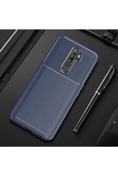 CEPCASE    Oppo A9 2020 Kılıf Karbon Fiber Tasarım Ultra Slim Lüx Görünüm Silikon Kapak - Resim 2