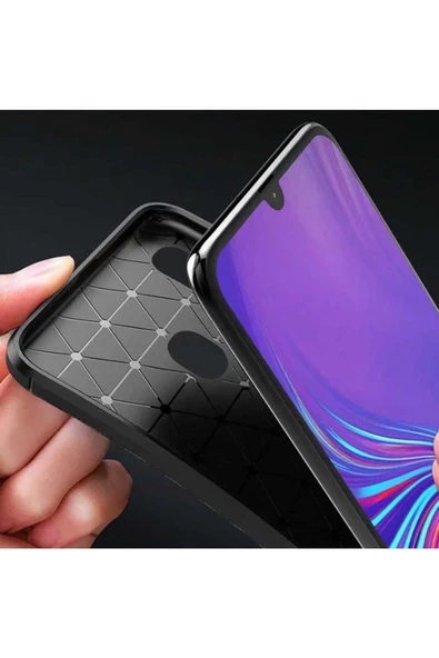 CEPCASE    Samsung Galaxy A20 Kılıf Karbon Fiber Tasarım Ultra Slim Lüx Görünüm Silikon Kapak - 4