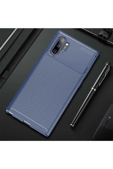 CEPCASE    Samsung Galaxy Note 10 Plus Kılıf Karbon Fiber Tasarım Ultra Slim Lüx Görünüm Silikon Kapak - Resim 4
