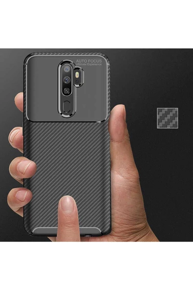 CEPCASE    Oppo A9 2020 Kılıf Karbon Fiber Tasarım Ultra Slim Lüx Görünüm Silikon Kapak - Resim 4