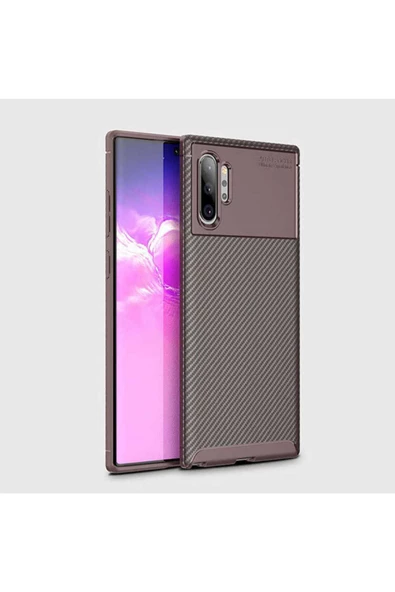 CEPCASE    Samsung Galaxy Note 10 Plus Kılıf Karbon Fiber Tasarım Ultra Slim Lüx Görünüm Silikon Kapak - Resim 2