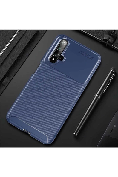 CEPCASE    Huawei Honor 20 Kılıf Karbon Fiber Tasarım Ultra Slim Lüx Görünüm Silikon Kapak