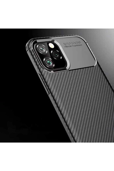 CEPCASE    Apple iPhone 11 Pro Max Kılıf Karbon Fiber Tasarım Ultra Slim Lüx Görünüm Silikon Kapak - 6