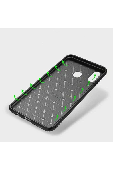 CEPCASE    Samsung Galaxy A20 Kılıf Karbon Fiber Tasarım Ultra Slim Lüx Görünüm Silikon Kapak - 5
