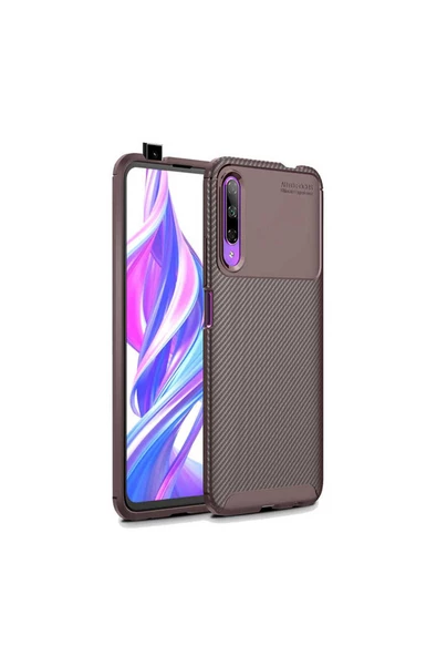 CEPCASE    Huawei P Smart Pro 2019 Kılıf Karbon Fiber Tasarım Ultra Slim Lüx Görünüm Silikon Kapak