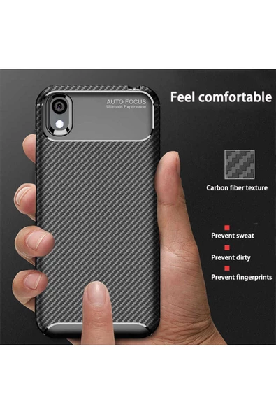 CEPCASE    Huawei Y5 2019 Kılıf Karbon Fiber Tasarım Ultra Slim Lüx Görünüm Silikon Kapak - Resim 6