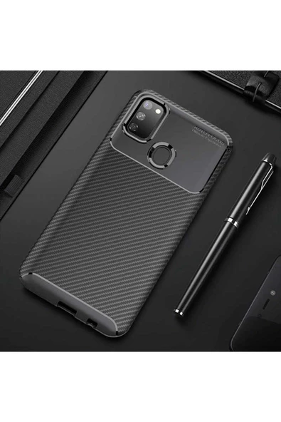 CEPCASE    Samsung Galaxy M30S Kılıf Karbon Fiber Tasarım Ultra Slim Lüx Görünüm Silikon Kapak ürün görseli